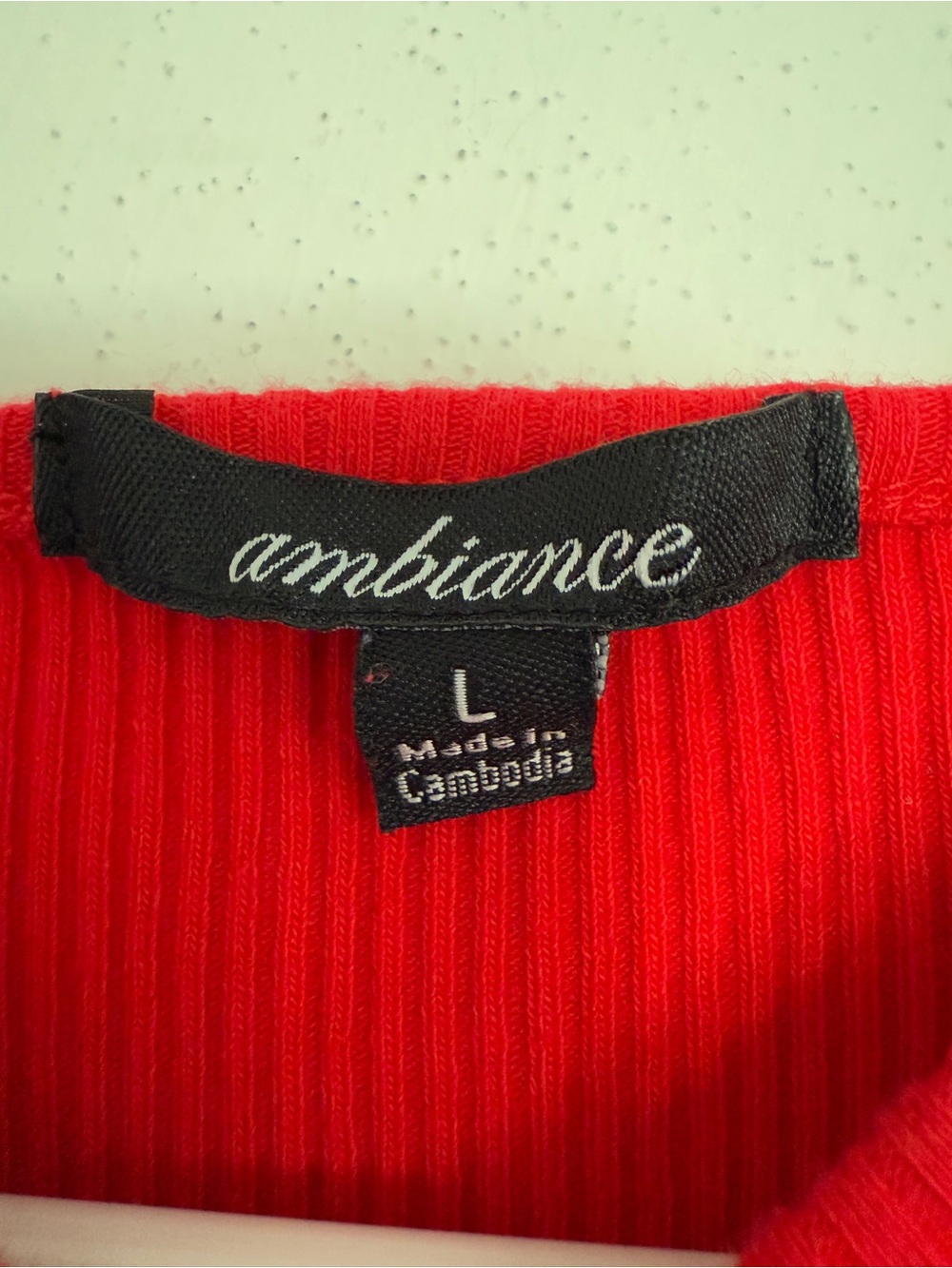 Red Ribbed Lace-Up Tank Top - Picture 2 of 6